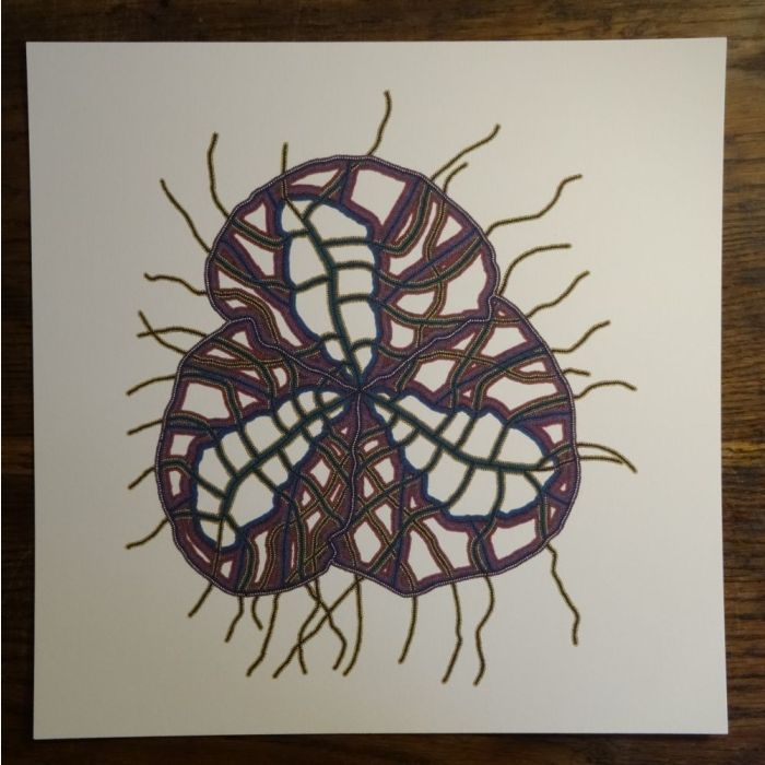 Cerveau feuille, dessin au stylo