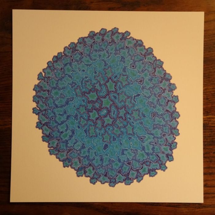 Étincelle bleue, dessin au stylo