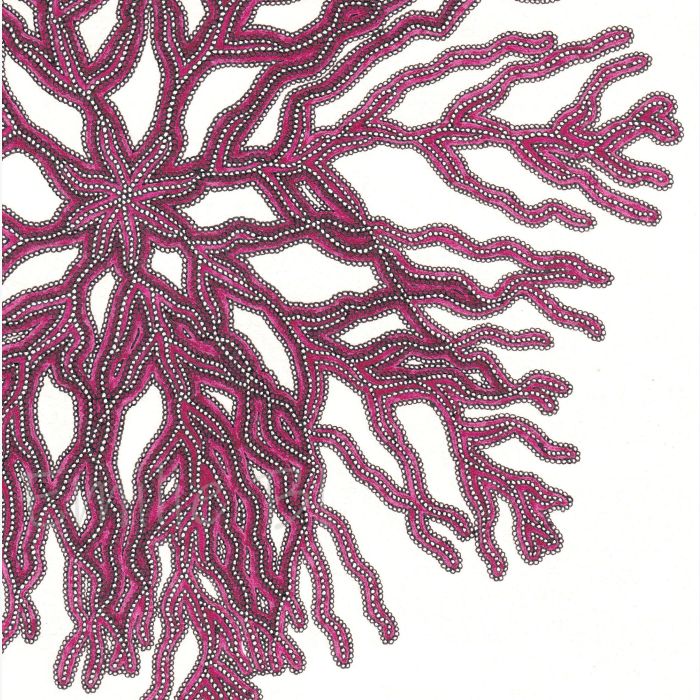 Étoile rouge, dessin au stylo