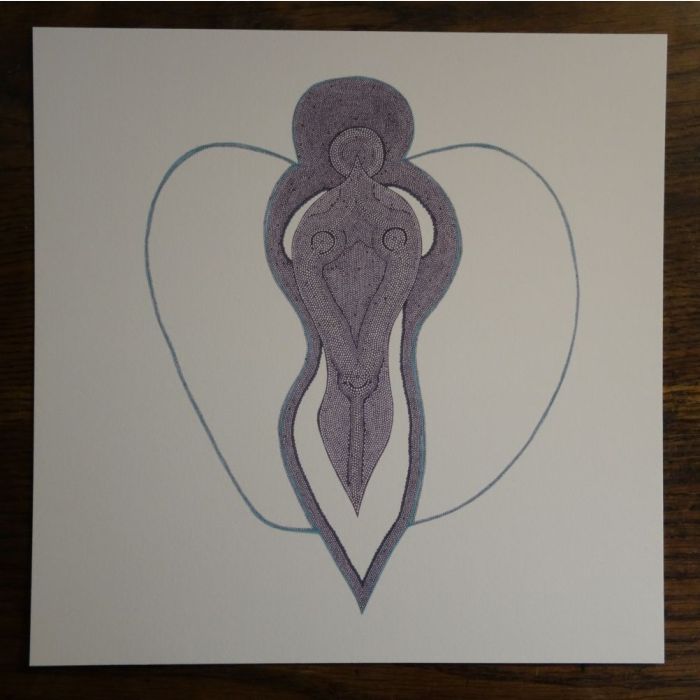 Femme ange chenille, dessin au stylo