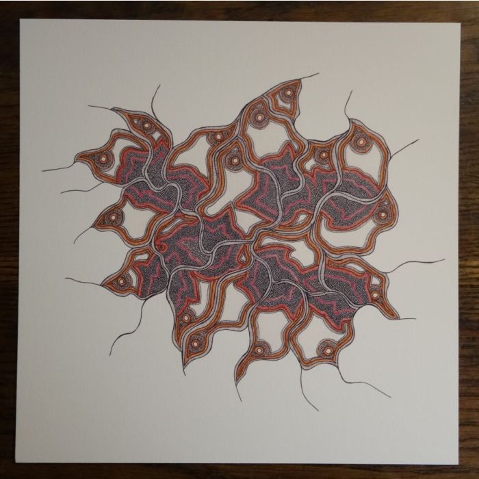 Les faucons se concertent, dessin au stylo