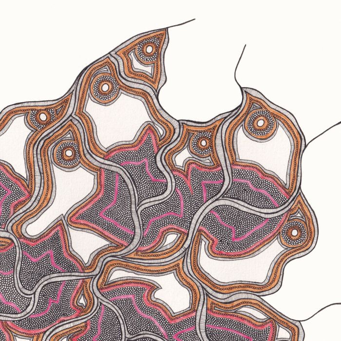 Les faucons se concertent, dessin au stylo