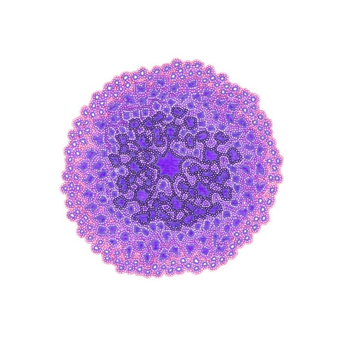 Étincelle violet, dessin au stylo