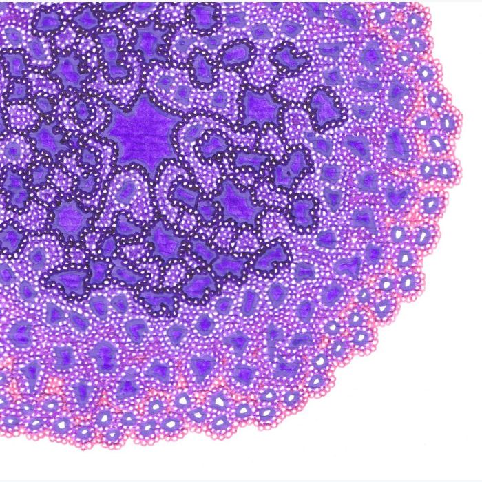 Étincelle violet, dessin au stylo