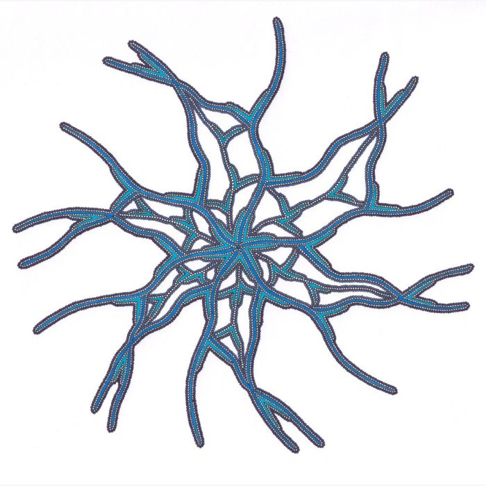 Étoile bleue, dessin au stylo