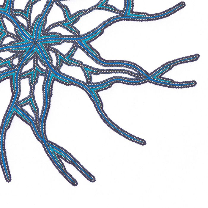 Étoile bleue, dessin au stylo