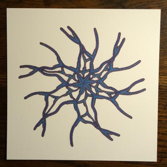 Étoile bleue, dessin au stylo