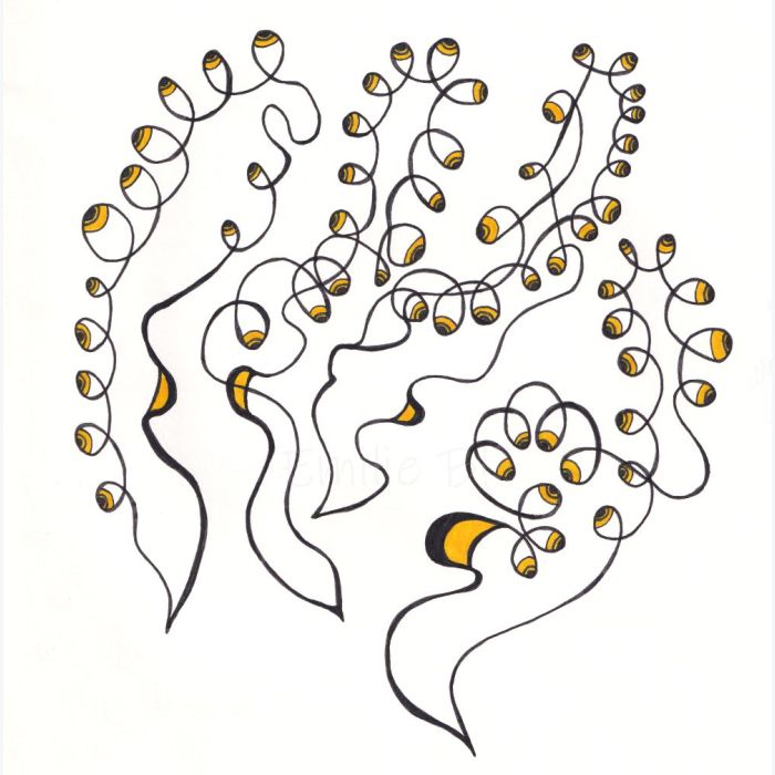 Yeux jaunes, dessin au stylo