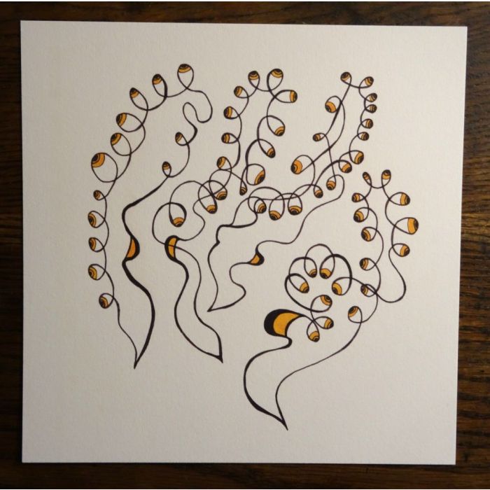 Yeux jaunes, dessin au stylo