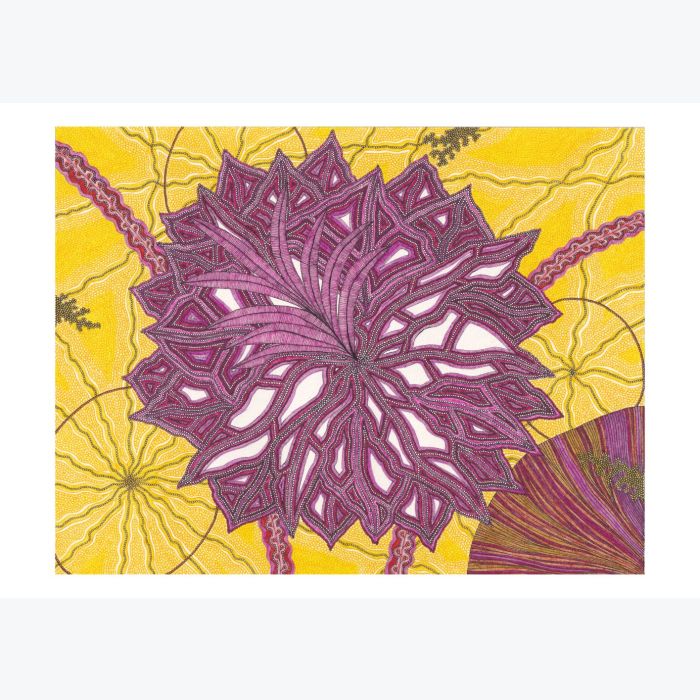 Univers 1 Rouge/Jaune, dessin au stylo