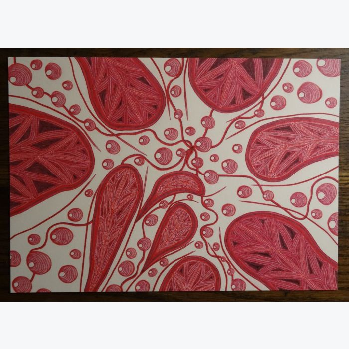 Pluie rouge, dessin au stylo