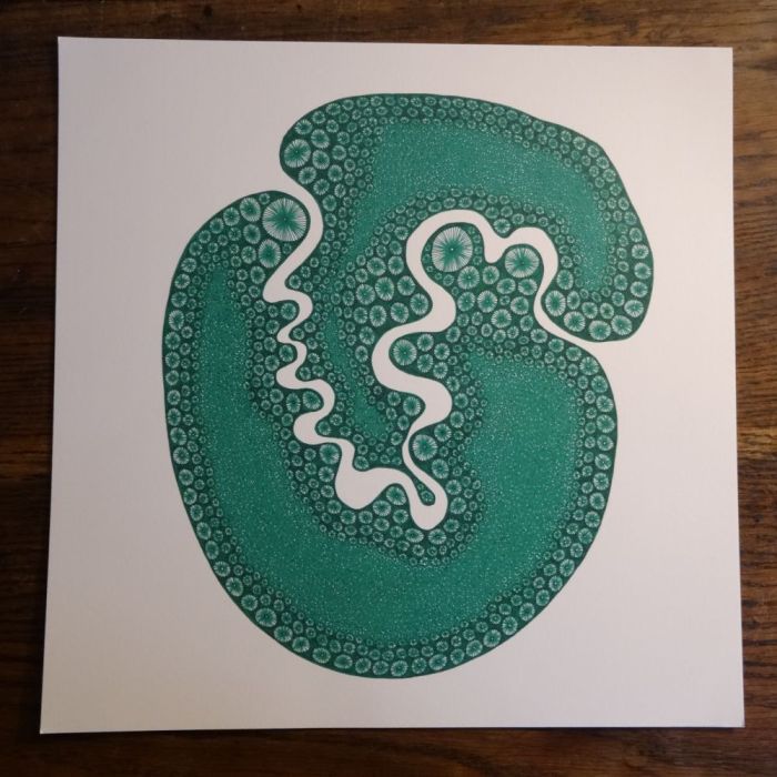 Rivière verte, dessin au stylo