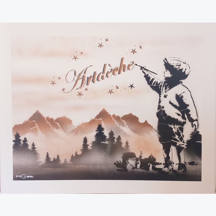 "Étoiles d’Ardèche" - tableau à l'aérosol