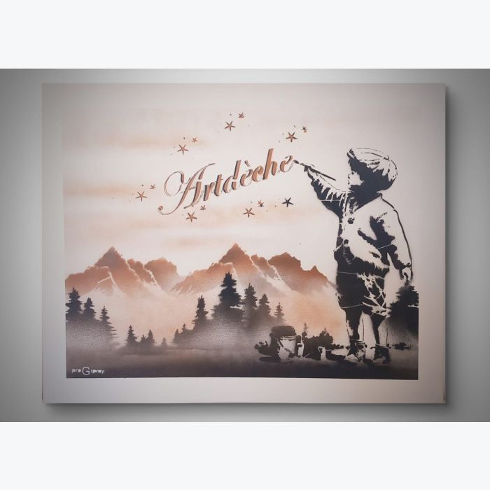 "Étoiles d’Ardèche" - tableau à l'aérosol