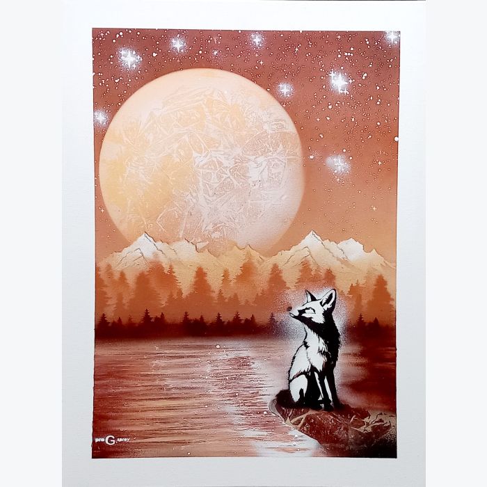 « Le Gardien du Clair de Lune » - tableau à l'aérosol (Copie)