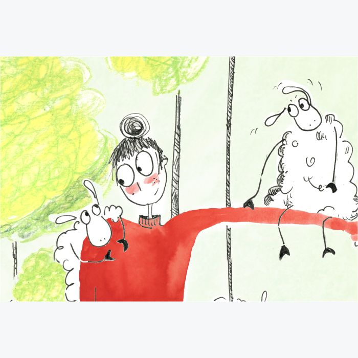 Impression A3 risographie "L'attaque des Moutons"