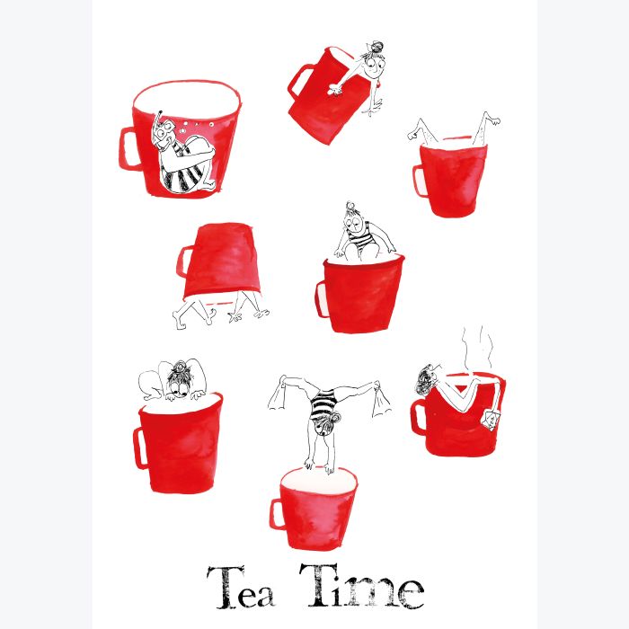 Impression A3 risographie "Tea time"