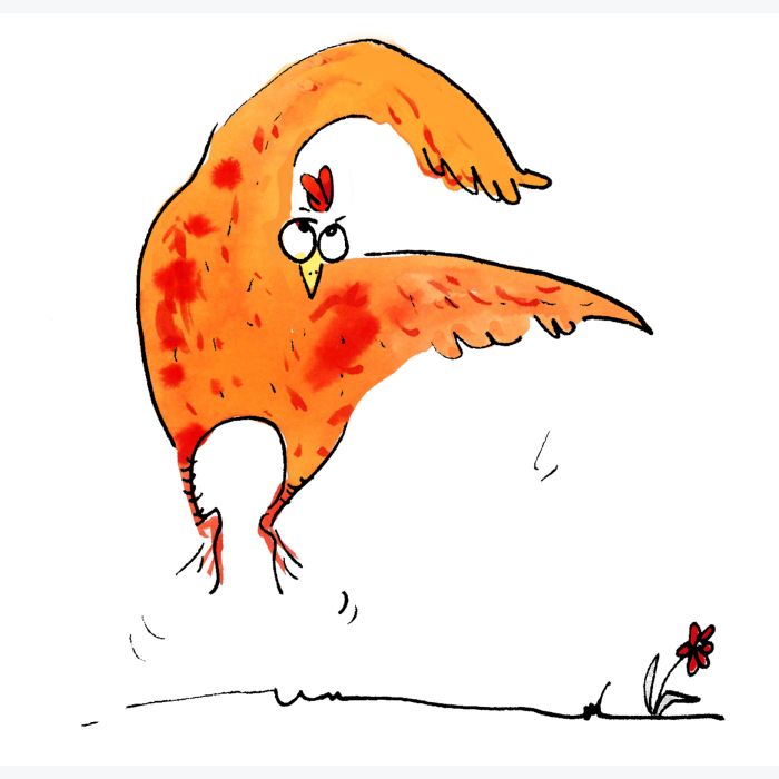 Impression A3 risographie "La danse des poules"