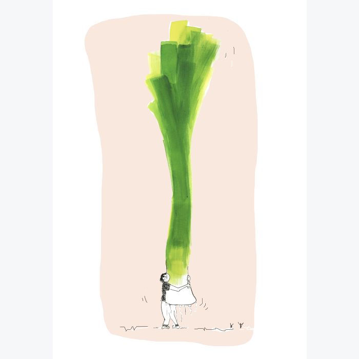 Impression A3 risographie "Calin au poireau"