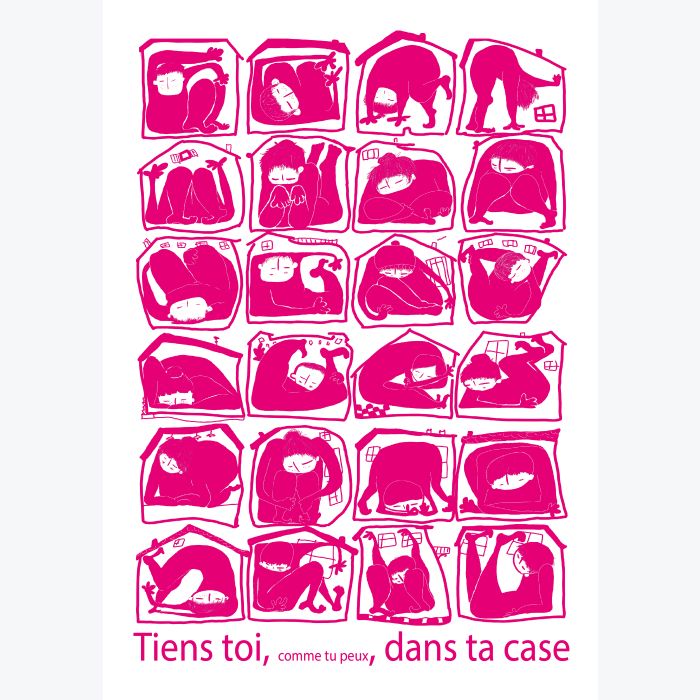 Impression A3 risographie "tiens toi,comme tu peux, dans ta case"