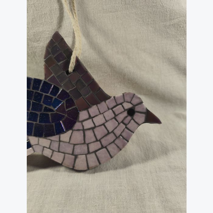 Oiseau décoratif en mosaïque à suspendre