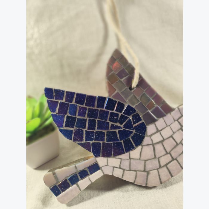 Oiseau décoratif en mosaïque à suspendre