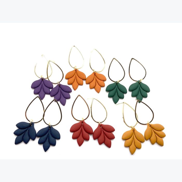 Boucles d’oreilles ÉGLANTINE collection ÉTÉ INDIEN, Plaqué or et acier inoxydable hypoallergénique