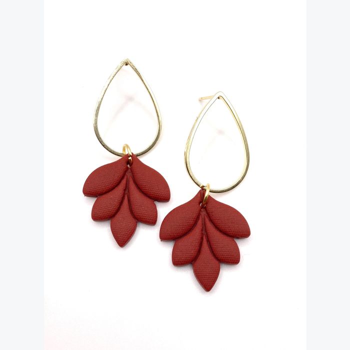 Boucles d’oreilles ÉGLANTINE collection ÉTÉ INDIEN, Plaqué or et acier inoxydable hypoallergénique