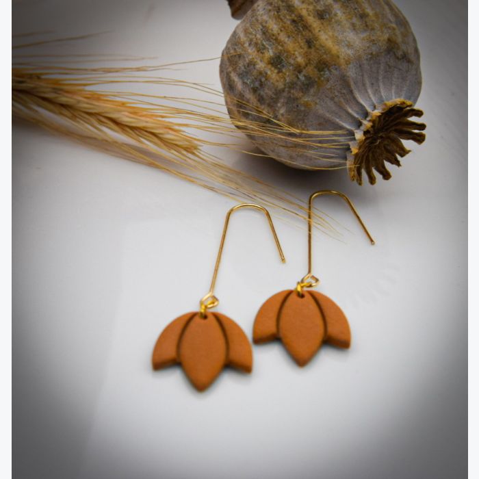 Boucles d’oreilles ELVIRE collection ÉTÉ INDIEN, Plaqué or et acier inoxydable hypoallergénique