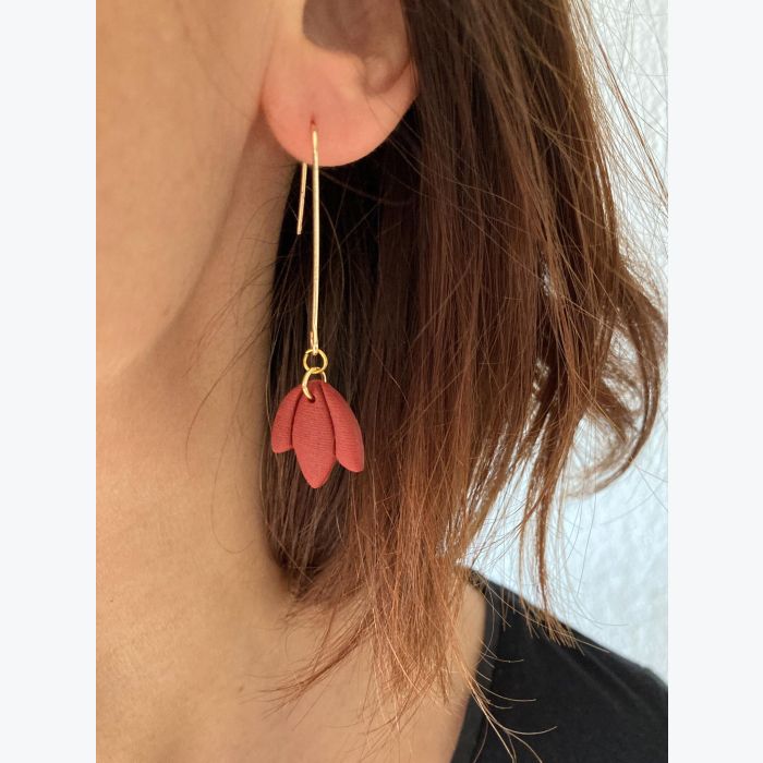 Boucles d’oreilles ELVIRE collection ÉTÉ INDIEN, Plaqué or et acier inoxydable hypoallergénique