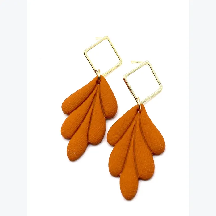 Boucles d’oreilles EULALIE collection ÉTÉ INDIEN, Plaqué or et acier inoxydable hypoallergénique