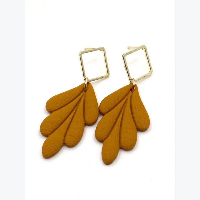 Boucles d’oreilles EULALIE collection ÉTÉ INDIEN, Plaqué or et acier inoxydable hypoallergénique