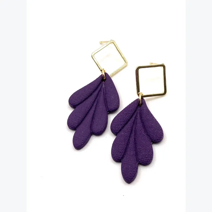 Boucles d’oreilles EULALIE collection ÉTÉ INDIEN, Plaqué or et acier inoxydable hypoallergénique