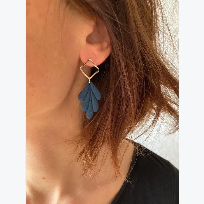 Boucles d’oreilles EULALIE collection ÉTÉ INDIEN, Plaqué or et acier inoxydable hypoallergénique