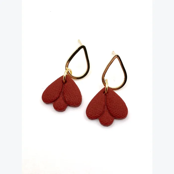 Boucles d’oreilles ERNESTINE collection ÉTÉ INDIEN, Plaqué or et acier inoxydable hypoallergénique