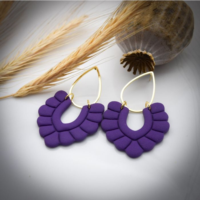 Boucles d’oreilles EUGÉNIE collection ÉTÉ INDIEN, Plaqué or et acier inoxydable hypoallergénique