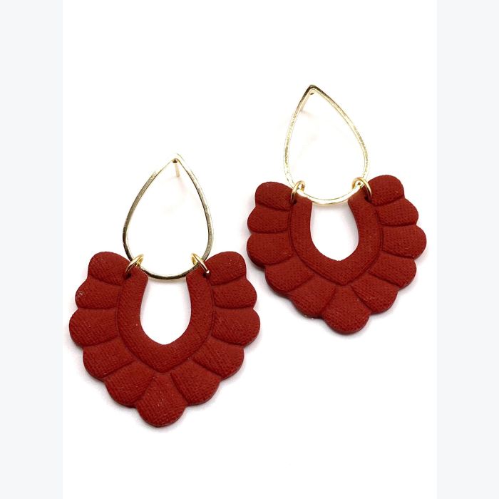 Boucles d’oreilles EUGÉNIE collection ÉTÉ INDIEN, Plaqué or et acier inoxydable hypoallergénique