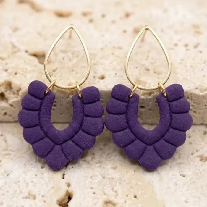 Boucles d’oreilles EUGÉNIE collection ÉTÉ INDIEN, Plaqué or et acier inoxydable hypoallergénique