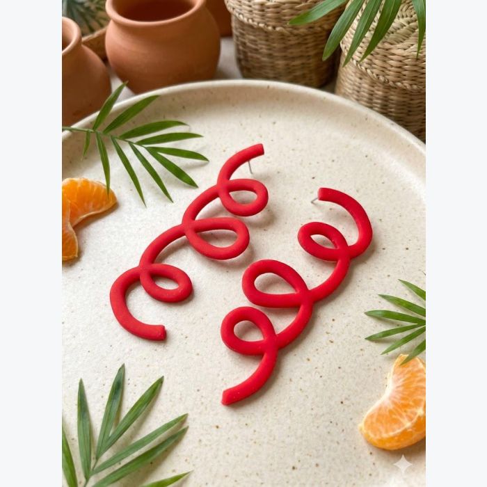 Boucles d'oreilles pendantes bohème chic, Bijou femme en acier inoxydable et pâte polymère, Cadeau créateur original fait main - Irina