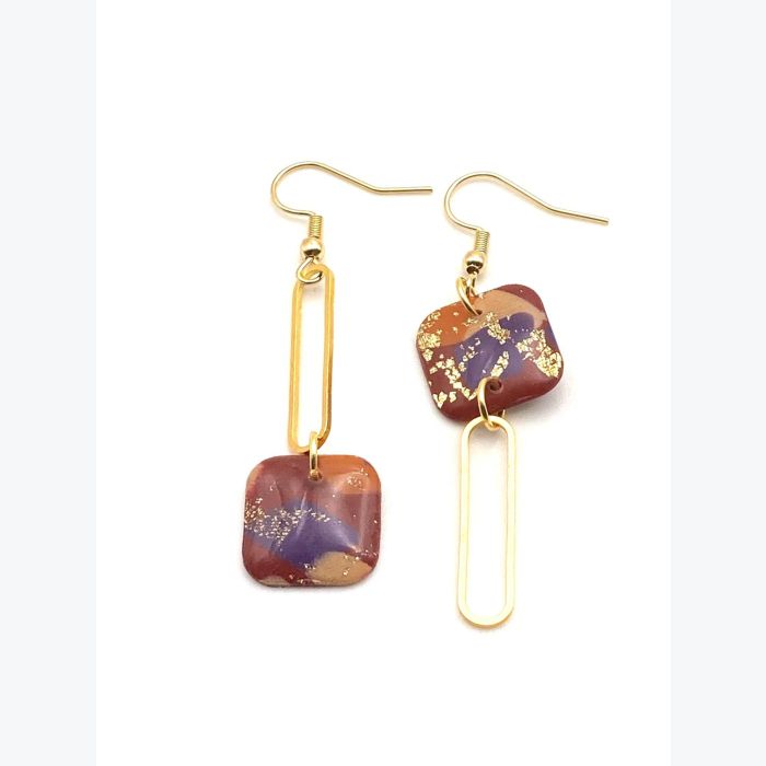 Boucles d’oreilles GWENDOLINE collection GLAMOUR, Plaqué or et acier inoxydable sans nickel