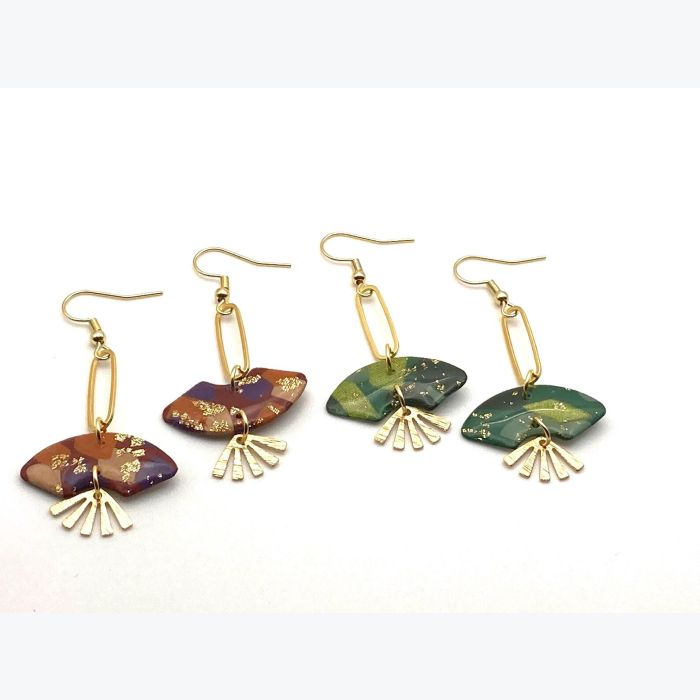 Boucles d’oreilles GEREMIA collection GLAMOUR, Plaqué or et acier inoxydable sans nickel