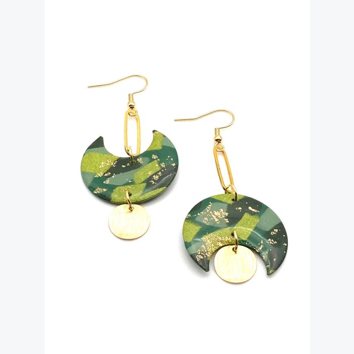 Boucles d’oreilles GWENOLA collection GLAMOUR, Plaqué or et acier inoxydable sans nickel