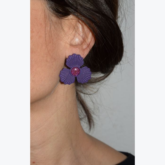 Boucles d’oreilles GUILLEMETTE collection GLAMOUR, Plaqué or et acier inoxydable sans nickel