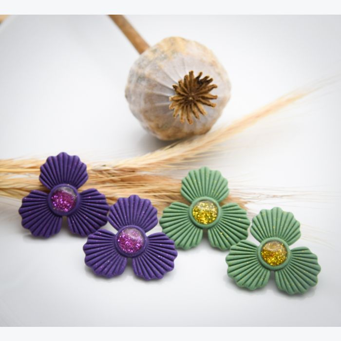 Boucles d’oreilles GUILLEMETTE collection GLAMOUR, Plaqué or et acier inoxydable sans nickel