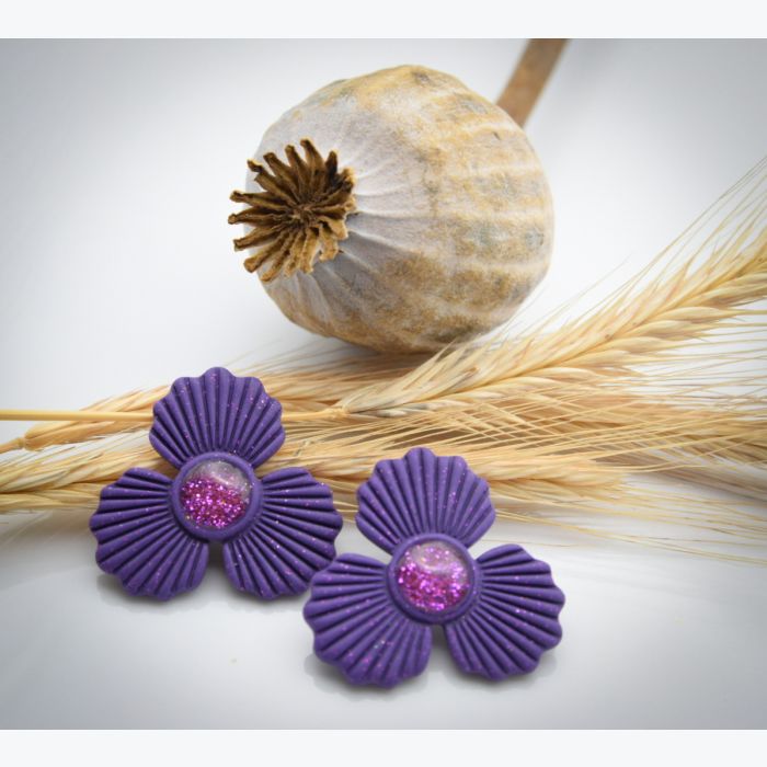 Boucles d’oreilles GUILLEMETTE collection GLAMOUR, Plaqué or et acier inoxydable sans nickel