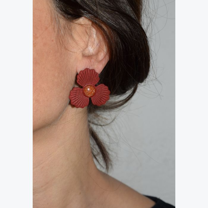 Boucles d’oreilles GUILLEMETTE collection GLAMOUR, Plaqué or et acier inoxydable sans nickel