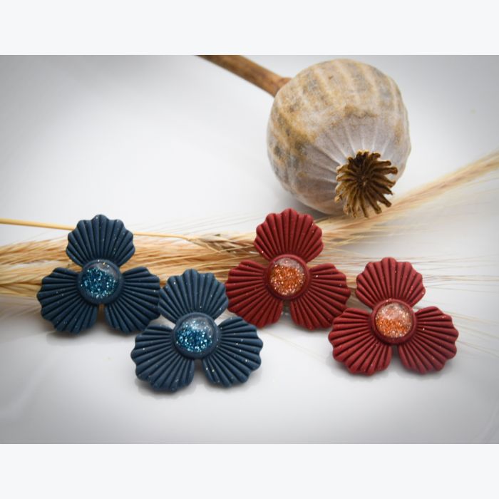 Boucles d’oreilles GUILLEMETTE collection GLAMOUR, Plaqué or et acier inoxydable sans nickel