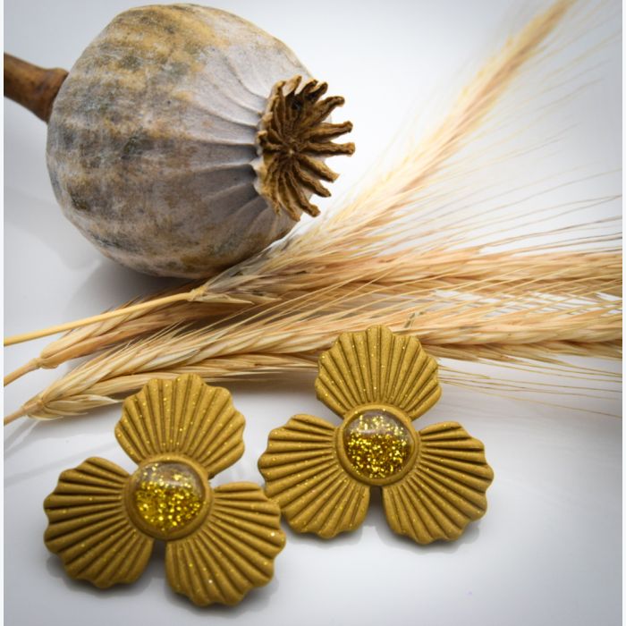 Boucles d’oreilles GUILLEMETTE collection GLAMOUR, Plaqué or et acier inoxydable sans nickel