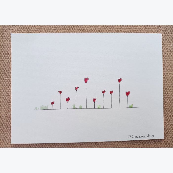 Lot de 3 Cartes postales Cœur - original