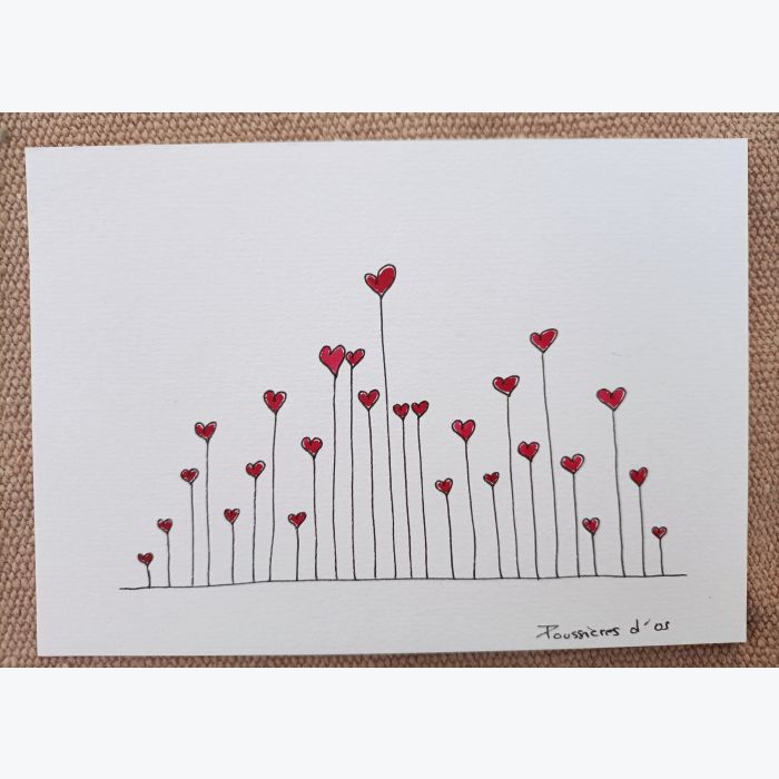 Lot de 3 Cartes postales Cœur - original